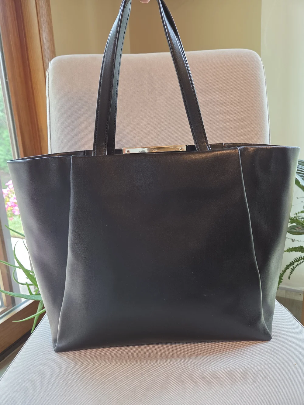 Kate Spade Black Leather Camden Way Lenora Tote Bag Minimalist Work Corporate